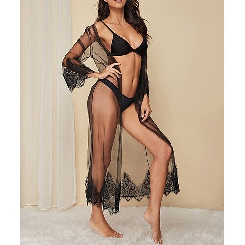 Women's Pajamas Sexy Lingerie Pure Color Hot Fashion See Through Beach Spa Spandex Plunging Neck Long Sleeve Transparent Summer Black / Soft
Women's Pajamas Sexy Lingerie Pure Color Hot Fashion See Through Beach Spa Spandex Plunging Neck Long Sleeve Transparent Summer Black / Soft