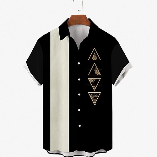 Men's Shirt 3D Print Striped Geometry Turndown Street Daily Button-Down Print Short Sleeve Tops Casual Fashion Breathable Comfortable Black / Beach
Men's Shirt 3D Print Striped Geometry Turndown Street Daily Button-Down Print Short Sleeve Tops Casual Fashion Breathable Comfortable Black / Beach
