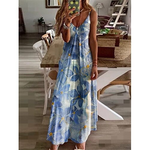 Women's A Line Dress Maxi long Dress White Blue Red Short Sleeve Floral Print Spring Summer Spaghetti Strap Stylish Elegant Vacation 2022 S M L XL XXL 3XL
Women's A Line Dress Maxi long Dress White Blue Red Short Sleeve Floral Print Spring Summer Spaghetti Strap Stylish Elegant Vacation 2022 S M L XL XXL 3XL