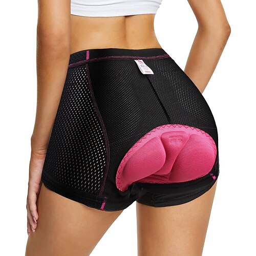 

Women's Cycling Underwear 3D Padded Shorts MTB Biking Shorts Breathable Moisture Wicking Quick Dry Shockproof bike wear Cycling MTB Shorts Mountain Road Bike Cycling Sports Rosy Pink Red