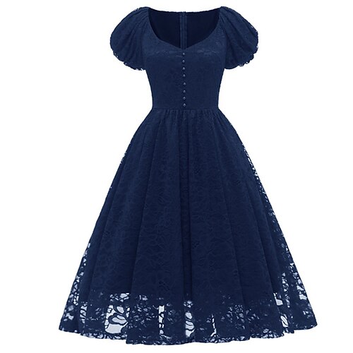 Robe mi-longue Femme robe soirée Manche Courte Eté Printemps - mode Elégant Dentelle Bouton Couleur monochrome Col V Robe de printemps 2022 2023 Bleu de minuit S M L XL XXL
Robe mi-longue Femme robe soirée Manche Courte Eté Printemps - mode Elégant Dentelle Bouton Couleur monochrome Col V Robe de printemps 2022 2023 Bleu de minuit S M L XL XXL