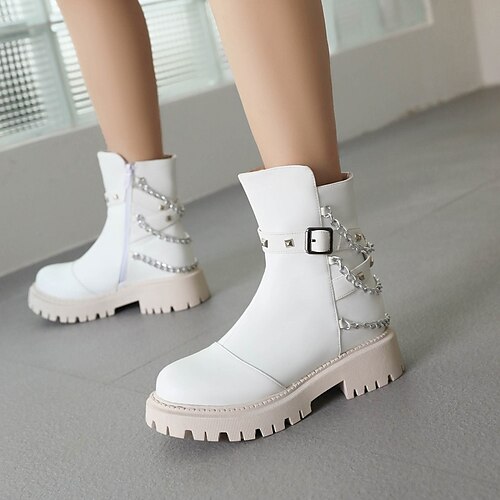 Women's Boots Booties Ankle Boots Rivet Flat Heel Round Toe Casual Vintage Party Daily PU Leather Zipper Fall Winter Solid Colored Black Beige / Booties / Ankle Boots
Women's Boots Booties Ankle Boots Rivet Flat Heel Round Toe Casual Vintage Party Daily PU Leather Zipper Fall Winter Solid Colored Black Beige / Booties / Ankle Boots