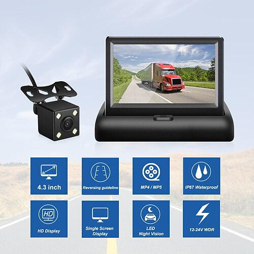 Auto Parking Assistance New 4LED NIGHT Car CCD Rear View Camera With 4.3 inch Color LCD Car Video Foldable Monitor Camera
Auto Parking Assistance New 4LED NIGHT Car CCD Rear View Camera With 4.3 inch Color LCD Car Video Foldable Monitor Camera