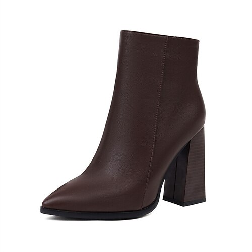 Women's Boots Daily Booties Ankle Boots Winter Chunky Heel Pointed Toe Minimalism PU Leather Zipper Solid Colored Black Brown Beige
Women's Boots Daily Booties Ankle Boots Winter Chunky Heel Pointed Toe Minimalism PU Leather Zipper Solid Colored Black Brown Beige