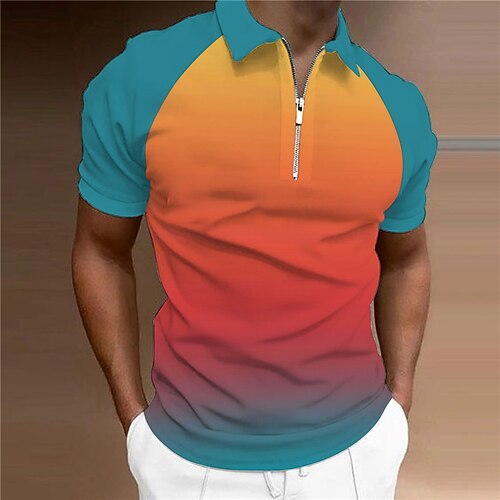 Men's Collar Polo Shirt Golf Shirt Gradient Turndown Orange 3D Print Outdoor Street Short Sleeves Zipper Print Clothing Apparel Fashion Designer Casual Breathable / Summer / Spring / Summer
Men's Collar Polo Shirt Golf Shirt Gradient Turndown Orange 3D Print Outdoor Street Short Sleeves Zipper Print Clothing Apparel Fashion Designer Casual Breathable / Summer / Spring / Summer