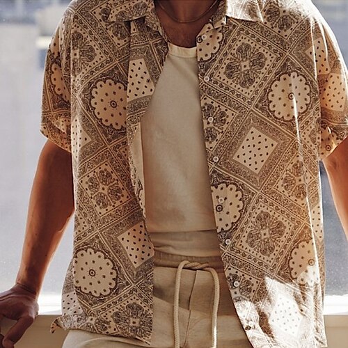 Men's Shirt Print Vintage Turndown Street Daily Button-Down Print Short Sleeve Tops Casual Fashion Breathable Comfortable Khaki
Men's Shirt Print Vintage Turndown Street Daily Button-Down Print Short Sleeve Tops Casual Fashion Breathable Comfortable Khaki