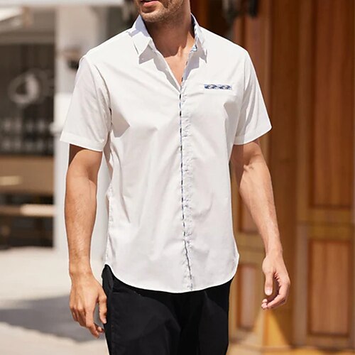 Men's Shirt Solid Color Turndown Street Daily Button-Down Short Sleeve Tops Casual Fashion Comfortable Light Purple White
Men's Shirt Solid Color Turndown Street Daily Button-Down Short Sleeve Tops Casual Fashion Comfortable Light Purple White