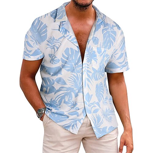 Men's Shirt 3D Print Leaves Turndown Street Casual Button-Down Print Short Sleeves Tops Casual Fashion Breathable Comfortable Blue
Men's Shirt 3D Print Leaves Turndown Street Casual Button-Down Print Short Sleeves Tops Casual Fashion Breathable Comfortable Blue