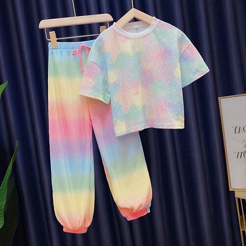 Kids Girls' T-shirt Pants Clothing Set 2 Pieces Short Sleeve Rainbow Graphic Patterned Print Street Outdoor Cute Sweet Regular 3-12 Years
Kids Girls' T-shirt Pants Clothing Set 2 Pieces Short Sleeve Rainbow Graphic Patterned Print Street Outdoor Cute Sweet Regular 3-12 Years