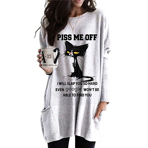 Women's Shift Dress Short Mini Dress White Long Sleeve Cat Letter Animal Pocket Print Fall Spring Crew Neck Casual Vacation 2022 S M L XL XXL 3XL
Women's Shift Dress Short Mini Dress White Long Sleeve Cat Letter Animal Pocket Print Fall Spring Crew Neck Casual Vacation 2022 S M L XL XXL 3XL