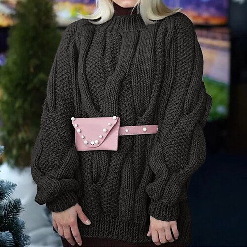 Women's Pullover Sweater Jumper Cable Chunky Knit Knitted Pure Color Crew Neck Stylish Casual Home Daily Fall Winter Green Black S M L / Long Sleeve / Regular Fit / Going out
Women's Pullover Sweater Jumper Cable Chunky Knit Knitted Pure Color Crew Neck Stylish Casual Home Daily Fall Winter Green Black S M L / Long Sleeve / Regular Fit / Going out