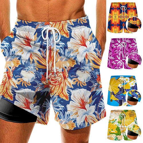 Men's Swim Trunks Swim Shorts Quick Dry Board Shorts Bathing Suit Compression Liner with Pockets Drawstring Swimming Surfing Beach Water Sports Floral Summer / Stretchy
Men's Swim Trunks Swim Shorts Quick Dry Board Shorts Bathing Suit Compression Liner with Pockets Drawstring Swimming Surfing Beach Water Sports Floral Summer / Stretchy