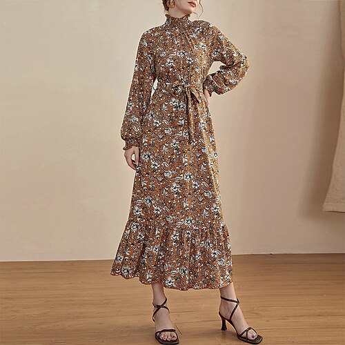 Women's A Line Dress Midi Dress Light Brown Long Sleeve Print Chiffon Print Fall Spring Stand Collar Casual Fashion Modern 2022 S M L XL
Women's A Line Dress Midi Dress Light Brown Long Sleeve Print Chiffon Print Fall Spring Stand Collar Casual Fashion Modern 2022 S M L XL