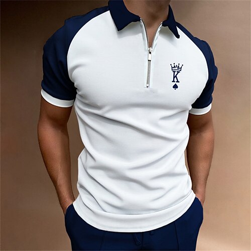 Men's Golf Shirt Letter Turndown Street Casual Zipper Short Sleeve Tops Casual Fashion Comfortable White / Beach
Men's Golf Shirt Letter Turndown Street Casual Zipper Short Sleeve Tops Casual Fashion Comfortable White / Beach