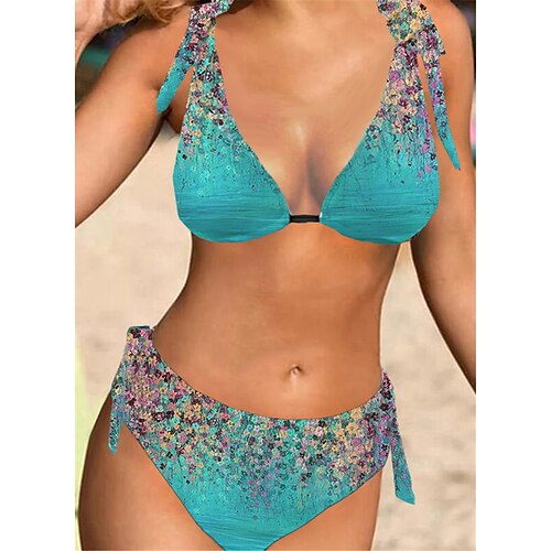 Women's Swimwear Bikini 2 Piece Normal Swimsuit Halter Open Back Printing Floral Blue Halter V Wire Bathing Suits Sexy Vacation Fashion / Modern / New
Women's Swimwear Bikini 2 Piece Normal Swimsuit Halter Open Back Printing Floral Blue Halter V Wire Bathing Suits Sexy Vacation Fashion / Modern / New