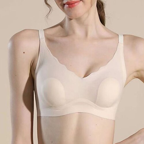 Women's Bras Bralettes Wireless Padded Bras Sheer Bra Full Coverage Solid Color Micro-elastic Breathable Date Casual Daily White
Women's Bras Bralettes Wireless Padded Bras Sheer Bra Full Coverage Solid Color Micro-elastic Breathable Date Casual Daily White