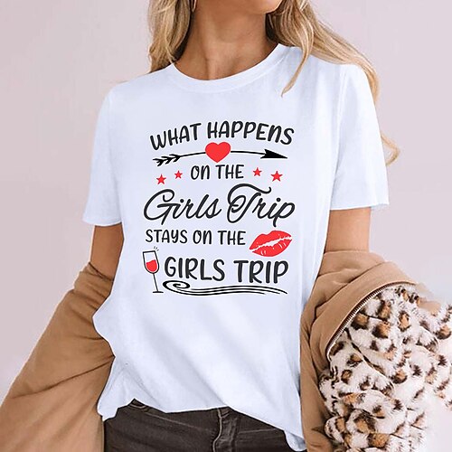 Women's T shirt Tee Heart Text Casual Weekend Holiday Painting T shirt Tee Short Sleeve Print Round Neck Basic Essential White Black Navy Blue S
Women's T shirt Tee Heart Text Casual Weekend Holiday Painting T shirt Tee Short Sleeve Print Round Neck Basic Essential White Black Navy Blue S
