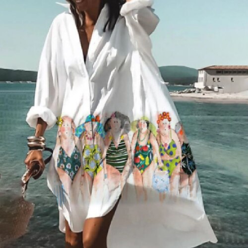 Women's Swing Dress Knee Length Dress White Black Pink Red Light Blue Long Sleeve Floral Button Print Fall Winter Shirt Collar Casual Vacation Loose 2022 S M L XL XXL 3XL 4XL 5XL
Women's Swing Dress Knee Length Dress White Black Pink Red Light Blue Long Sleeve Floral Button Print Fall Winter Shirt Collar Casual Vacation Loose 2022 S M L XL XXL 3XL 4XL 5XL