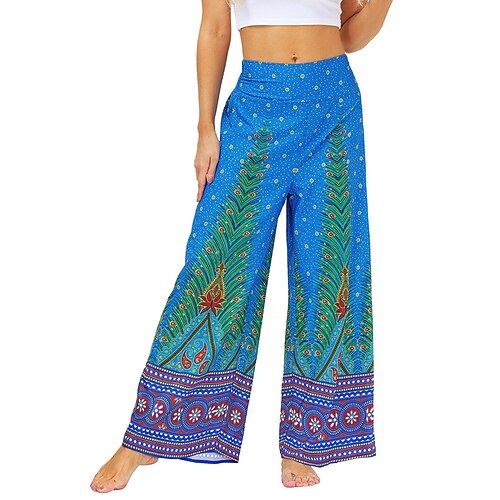 Women's Flare Chinos Pants Trousers Green Blue Pink High Waist Boho Hip-Hop Casual Weekend Baggy High Cut Micro-elastic Full Length Comfort Feather S L / Loose Fit / Print
Women's Flare Chinos Pants Trousers Green Blue Pink High Waist Boho Hip-Hop Casual Weekend Baggy High Cut Micro-elastic Full Length Comfort Feather S L / Loose Fit / Print