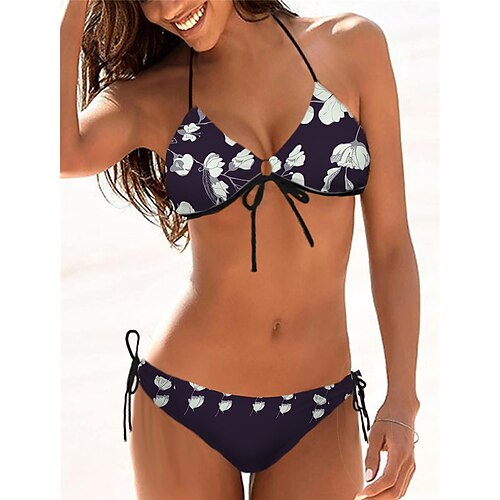 Women's Swimwear Bikini 2 Piece Normal Swimsuit Halter Open Back Printing Flower Purple Army Green Brown Navy Blue Halter V Wire Bathing Suits Sexy Vacation Fashion / Modern / New
Women's Swimwear Bikini 2 Piece Normal Swimsuit Halter Open Back Printing Flower Purple Army Green Brown Navy Blue Halter V Wire Bathing Suits Sexy Vacation Fashion / Modern / New