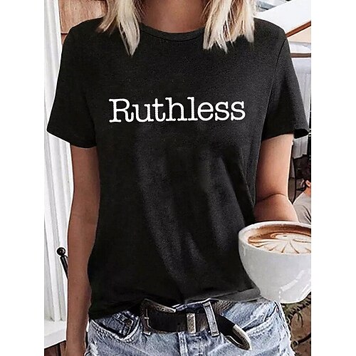 Women's T shirt Tee Text Casual Weekend Painting T shirt Tee Short Sleeve Print Round Neck Basic Essential White Black Blue S
Women's T shirt Tee Text Casual Weekend Painting T shirt Tee Short Sleeve Print Round Neck Basic Essential White Black Blue S
