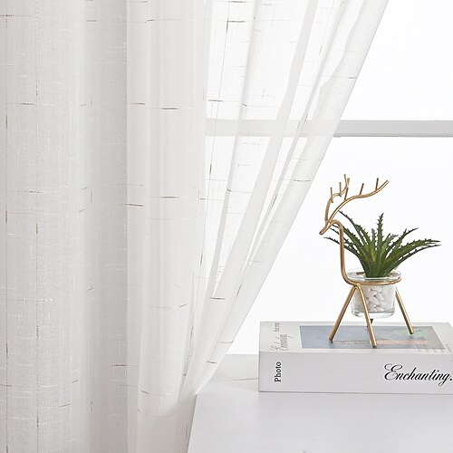 1 Panel Basic White Sheer Curtains Grommet Top Semi Transparent Window Curtain Drapes for Bedroom Living Room
1 Panel Basic White Sheer Curtains Grommet Top Semi Transparent Window Curtain Drapes for Bedroom Living Room