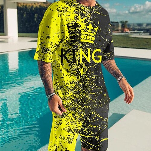 Herre T-Shirt Jakkesæt Tennistrøje Sjove T-shirts Grafisk Geometrisk Rund hals Sort Hvid Gul Kakifarvet 3D-udskrivning Gade Daglig Kortærmet Trykt mønster Tøj 2stk Basale Mode Letvægt Afslappet
Herre T-Shirt Jakkesæt Tennistrøje Sjove T-shirts Grafisk Geometrisk Rund hals Sort Hvid Gul Kakifarvet 3D-udskrivning Gade Daglig Kortærmet Trykt mønster Tøj 2stk Basale Mode Letvægt Afslappet