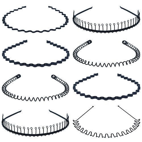 Summer Net Red Men's Long Hair Style Black Metal Wire Headband Long Teeth Wavy Headband Women
Summer Net Red Men's Long Hair Style Black Metal Wire Headband Long Teeth Wavy Headband Women