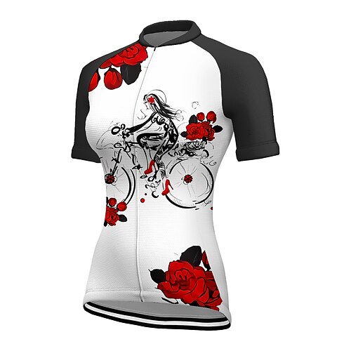 21Grams Women's Cycling Jersey Short Sleeve Bike Top with 3 Rear Pockets Mountain Bike MTB Road Bike Cycling Breathable Quick Dry Moisture Wicking Reflective Strips White Floral Botanical Polyester
21Grams Women's Cycling Jersey Short Sleeve Bike Top with 3 Rear Pockets Mountain Bike MTB Road Bike Cycling Breathable Quick Dry Moisture Wicking Reflective Strips White Floral Botanical Polyester