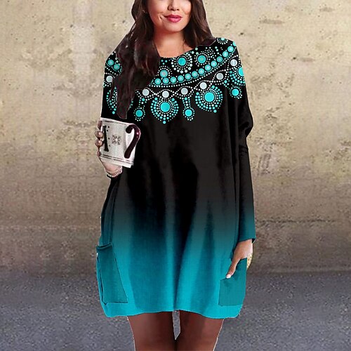 Women's Plus Size Casual Dress Floral Crew Neck Print Long Sleeve Fall Winter Casual Short Mini Dress Causal Daily Dress
Women's Plus Size Casual Dress Floral Crew Neck Print Long Sleeve Fall Winter Casual Short Mini Dress Causal Daily Dress