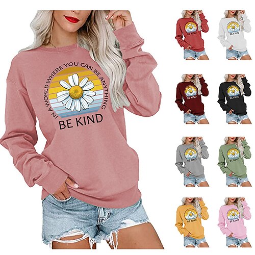 Women's Sweatshirt Pullover Daisy Letter Print Casual Sports Hot Stamping Casual Streetwear Hoodies Sweatshirts Wine Red Green White
Women's Sweatshirt Pullover Daisy Letter Print Casual Sports Hot Stamping Casual Streetwear Hoodies Sweatshirts Wine Red Green White