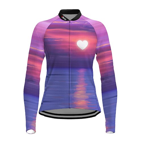 21Grams Women's Cycling Jersey Long Sleeve Bike Top with 3 Rear Pockets Mountain Bike MTB Road Bike Cycling Breathable Quick Dry Moisture Wicking Reflective Strips Purple Heart 3D Polyester Spandex
21Grams Women's Cycling Jersey Long Sleeve Bike Top with 3 Rear Pockets Mountain Bike MTB Road Bike Cycling Breathable Quick Dry Moisture Wicking Reflective Strips Purple Heart 3D Polyester Spandex