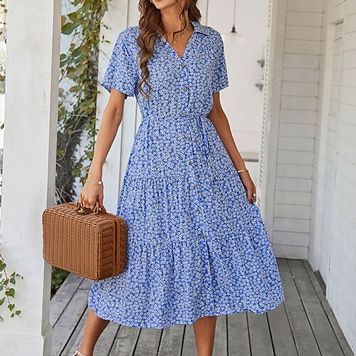Robe mi-longue Femme Robe Évasée Manche Courte Printemps Eté - Mature A Volants Imprimer Floral Col V Ample 2022 Vert Noir Bleu Jaune bleu marine S M L XL
Robe mi-longue Femme Robe Évasée Manche Courte Printemps Eté - Mature A Volants Imprimer Floral Col V Ample 2022 Vert Noir Bleu Jaune bleu marine S M L XL