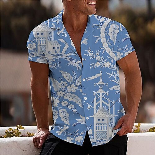 Men's Shirt 3D Print Floral Turndown Street Casual Button-Down Print Short Sleeve Tops Designer Casual Fashion Breathable Blue / Summer
Men's Shirt 3D Print Floral Turndown Street Casual Button-Down Print Short Sleeve Tops Designer Casual Fashion Breathable Blue / Summer