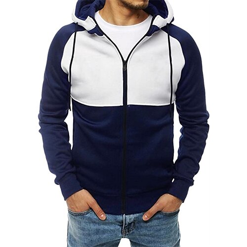 Men's Full Zip Hoodie Jacket Color Block Zipper Daily Holiday Going out non-printing Casual Streetwear Hoodies Sweatshirts Black Dark Gray Navy Blue
Men's Full Zip Hoodie Jacket Color Block Zipper Daily Holiday Going out non-printing Casual Streetwear Hoodies Sweatshirts Black Dark Gray Navy Blue