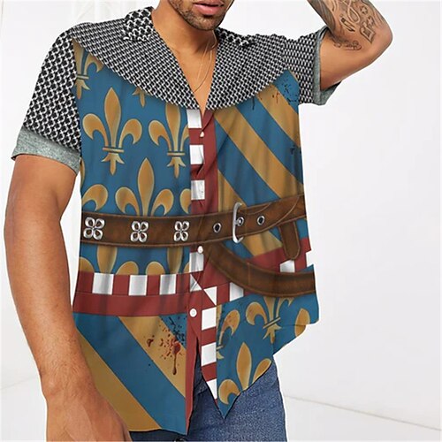 Men's Shirt 3D Print Graphic Patterned Turndown Street Casual Button-Down Print Short Sleeve Tops Designer Casual Fashion Breathable Gray / Summer / Spring / Summer
Men's Shirt 3D Print Graphic Patterned Turndown Street Casual Button-Down Print Short Sleeve Tops Designer Casual Fashion Breathable Gray / Summer / Spring / Summer