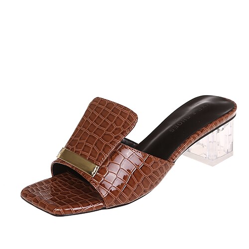 Women's Mules Heeled Mules Crystal Chunky Heel Peep Toe Daily PU Leather Loafer Summer Solid Colored Black Red Brown
Women's Mules Heeled Mules Crystal Chunky Heel Peep Toe Daily PU Leather Loafer Summer Solid Colored Black Red Brown