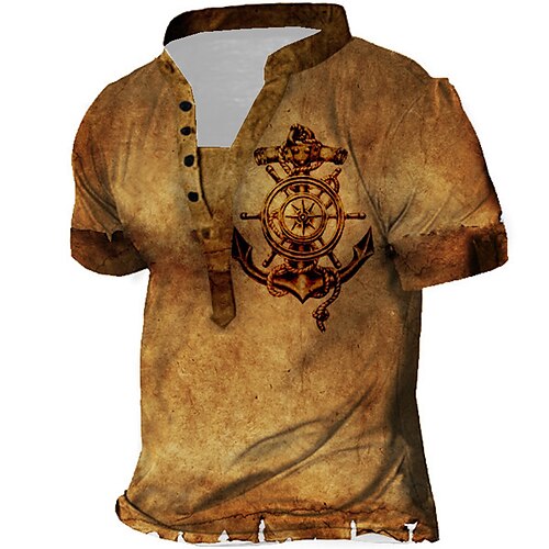 Men's Henley Shirt Tee T shirt Tee 3D Print Graphic Patterned Anchor Plus Size Stand Collar Daily Sports Button-Down Print Short Sleeve Tops Designer Basic Casual Big and Tall Brown / Summer / Summer
Men's Henley Shirt Tee T shirt Tee 3D Print Graphic Patterned Anchor Plus Size Stand Collar Daily Sports Button-Down Print Short Sleeve Tops Designer Basic Casual Big and Tall Brown / Summer / Summer