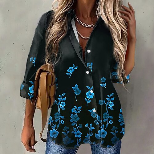 Women's Blouse Floral Holiday Weekend Floral Blouse Shirt Long Sleeve Button Print Shirt Collar Casual Streetwear Green Blue Pink S / 3D Print
Women's Blouse Floral Holiday Weekend Floral Blouse Shirt Long Sleeve Button Print Shirt Collar Casual Streetwear Green Blue Pink S / 3D Print