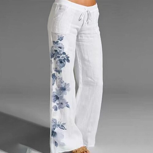 Women's Loungewear Bottom Nighty Flower Fashion Comfort Home Daily Cotton And Linen Long Pant Pocket Spring Summer White
Women's Loungewear Bottom Nighty Flower Fashion Comfort Home Daily Cotton And Linen Long Pant Pocket Spring Summer White