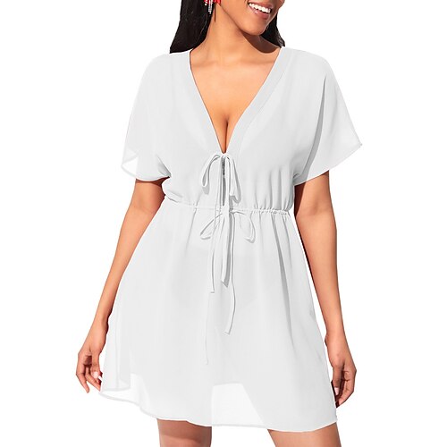 Women's A Line Dress Short Mini Dress White Black Wine Short Sleeve Pure Color Chiffon Lace up Patchwork Summer V Neck Casual Fashion Modern 2022 S M L XL
Women's A Line Dress Short Mini Dress White Black Wine Short Sleeve Pure Color Chiffon Lace up Patchwork Summer V Neck Casual Fashion Modern 2022 S M L XL