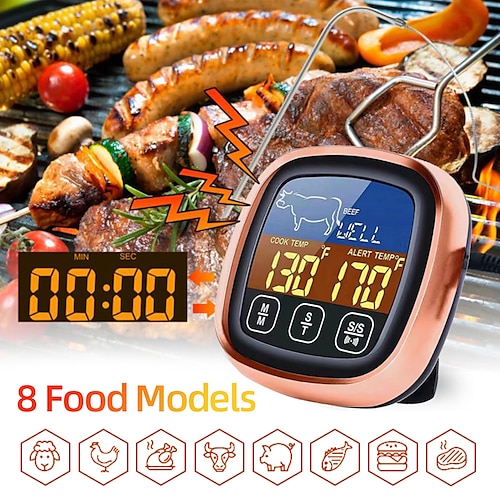 

Digital Meat Thermometer for Cooking 2022 Upgrade Touch Screen LCD Large Display Instant Read Food Thermometer with Backlight Long Probe Kitchen Timer BBQ Cooking Thermometer