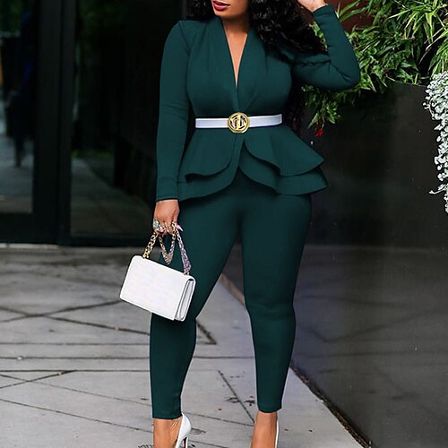 Women's Suits Street Daily Wear to work Fall Winter Regular Coat Regular Fit Warm Breathable Streetwear Elegant Jacket Long Sleeve Solid Color Ruffle Black Wine Dark Green
Women's Suits Street Daily Wear to work Fall Winter Regular Coat Regular Fit Warm Breathable Streetwear Elegant Jacket Long Sleeve Solid Color Ruffle Black Wine Dark Green