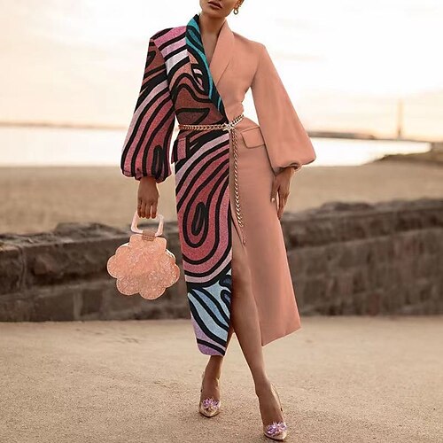 Women's Coat Anniversary New Year Winter Fall Maxi Coat Slim Windproof Warm Jacket Long Sleeve 3D Print Color Block Print Lotus Ginger Mint Green
Women's Coat Anniversary New Year Winter Fall Maxi Coat Slim Windproof Warm Jacket Long Sleeve 3D Print Color Block Print Lotus Ginger Mint Green