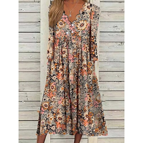 Women's Casual Dress Midi Dress Rainbow 3/4 Length Sleeve Floral Ruched Winter Fall Autumn V Neck Modern Weekend 2022 S M L XL XXL 3XL
Women's Casual Dress Midi Dress Rainbow 3/4 Length Sleeve Floral Ruched Winter Fall Autumn V Neck Modern Weekend 2022 S M L XL XXL 3XL