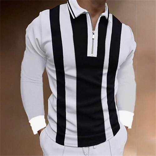 Per uomo POLO Camicia da golf Golf A strisce Collo ripiegabile Nero / Bianco Stampa 3D Strada Giornaliero Manica lunga Cerniera 3D Abbigliamento Di tendenza Informale Traspirante Comodo / Spiaggia
Per uomo POLO Camicia da golf Golf A strisce Collo ripiegabile Nero / Bianco Stampa 3D Strada Giornaliero Manica lunga Cerniera 3D Abbigliamento Di tendenza Informale Traspirante Comodo / Spiaggia