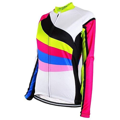21Grams Women's Cycling Jersey Long Sleeve Bike Top with 3 Rear Pockets Mountain Bike MTB Road Bike Cycling Breathable Quick Dry Moisture Wicking Reflective Strips White Rainbow Polyester Spandex
21Grams Women's Cycling Jersey Long Sleeve Bike Top with 3 Rear Pockets Mountain Bike MTB Road Bike Cycling Breathable Quick Dry Moisture Wicking Reflective Strips White Rainbow Polyester Spandex