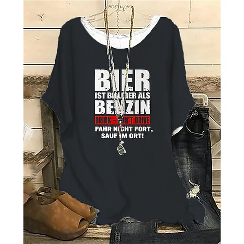 Women's Plus Size Tops Blouse Shirt Letter Print Short Sleeve Crewneck Streetwear Daily Vacation Polyester Spring Summer Black
Women's Plus Size Tops Blouse Shirt Letter Print Short Sleeve Crewneck Streetwear Daily Vacation Polyester Spring Summer Black