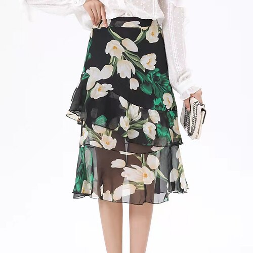 Women's Elegant Skirts Birthday Party Festival Chiffon Solid Colored Print Green White Black One-Size
Women's Elegant Skirts Birthday Party Festival Chiffon Solid Colored Print Green White Black One-Size