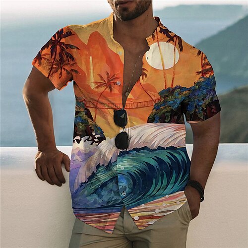 Men's Shirt 3D Print Scenery Stand Collar Casual Daily Button-Down Print Short Sleeve Tops Designer Casual Fashion Comfortable Rainbow
Men's Shirt 3D Print Scenery Stand Collar Casual Daily Button-Down Print Short Sleeve Tops Designer Casual Fashion Comfortable Rainbow